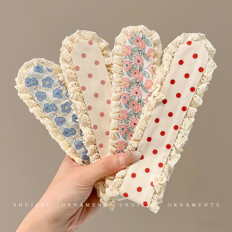 蕾丝边魔术贴可爱发带额前刘海碎发梳理神器女孩固定头发发贴发饰