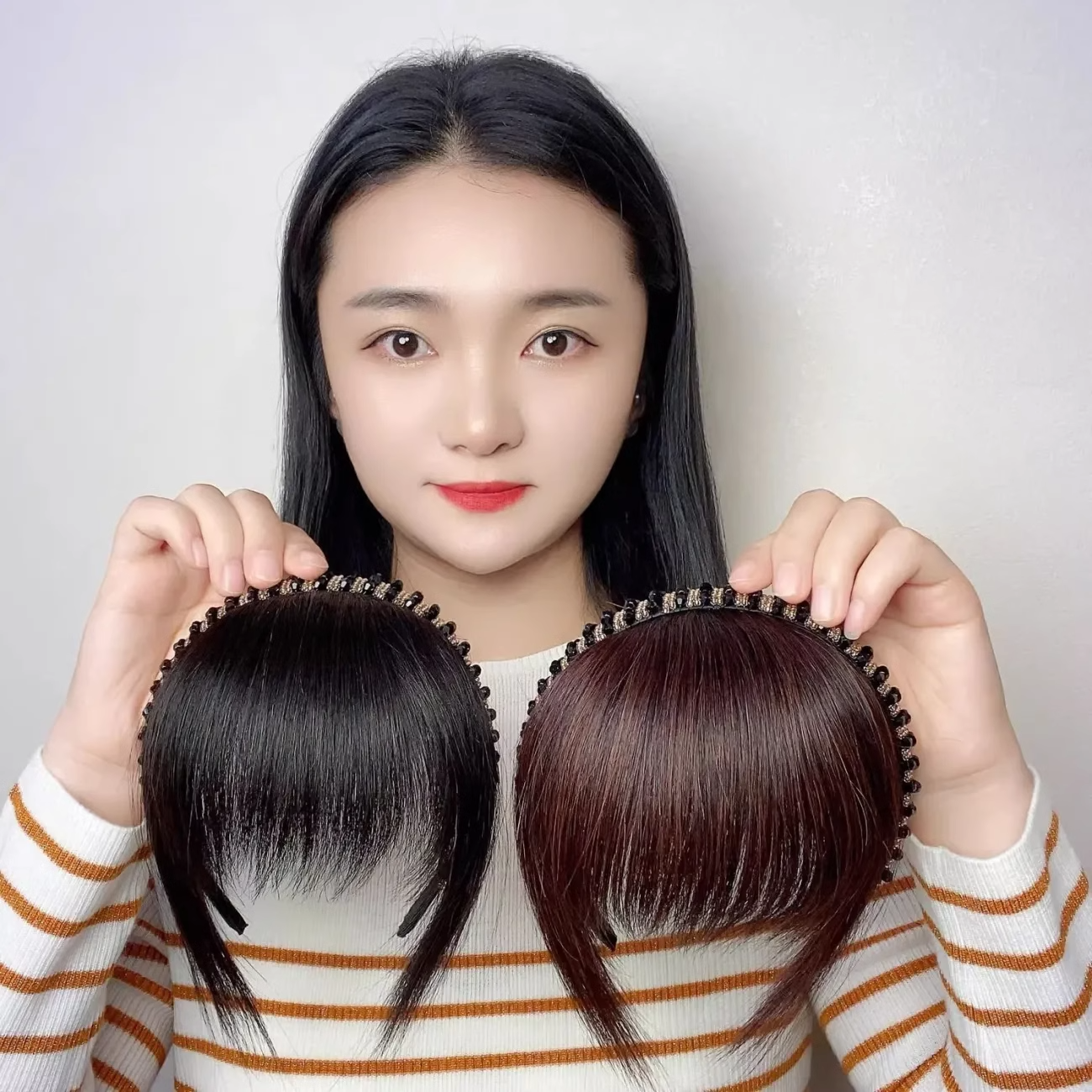 发箍刘海一体中年全真发