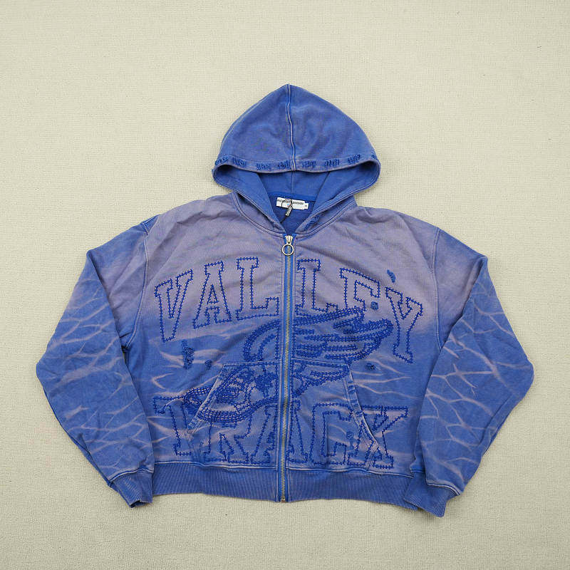 thumbnail for Shoes with wing-embroidered zipper sweatshirts