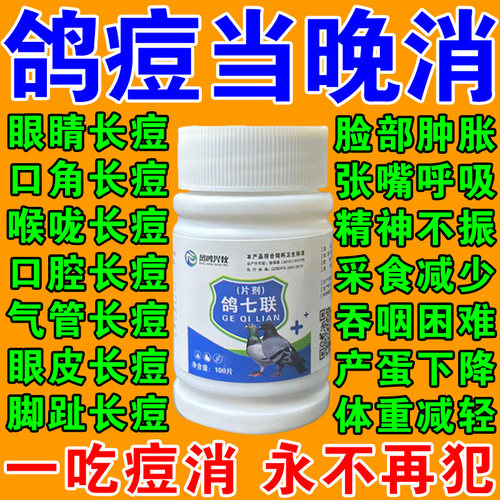 鸽痘专用特效鸽痘灵治鸽子长鸽痘的药嘴角眼皮爪子长脓豆鸽药大全