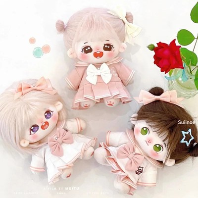 碳酸起泡20cmm娃衣雾落轻空百褶裙连衣裙无属性棉花娃娃衣服