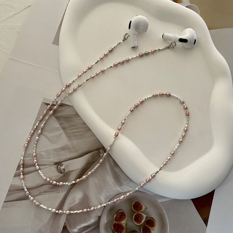 珍珠米珠挂脖眼镜睛防脱落绳子挂链口罩链墨镜耳机防丢Z链项链手