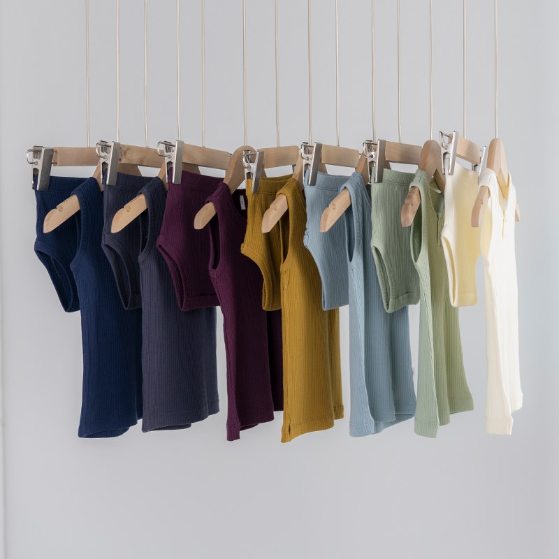 拉波米婴幼儿童A类背心短裤套装夏季男女宝宝睡衣分体家居服套装