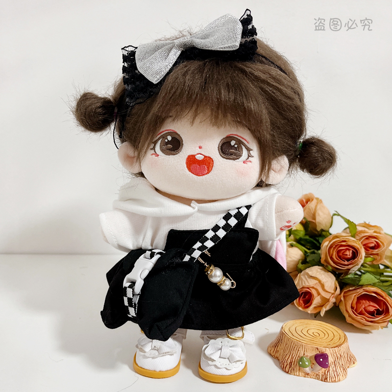 现货20cm娃衣卫衣背带裙子甜酷套装棉花娃娃公仔换装胖胖体可爱