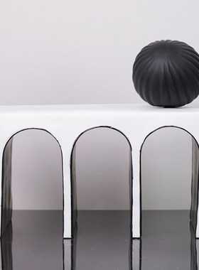 北欧简约现d代创意几何拱门圆球摆件样板间书房客厅玄关桌面装饰