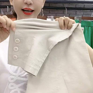 夏季新款棉麻九分裤女2022韩版修身显瘦哈伦裤欧货时尚百搭休闲裤