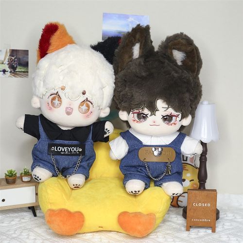 现货20cm娃衣娃用背带裤酷盖20厘米棉花娃娃衣服鞋子套装娃用配件