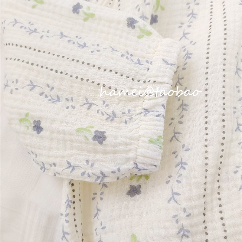 捕捉梦境日系复古小碎花纯棉纱布睡衣女春夏款长袖家居服套装