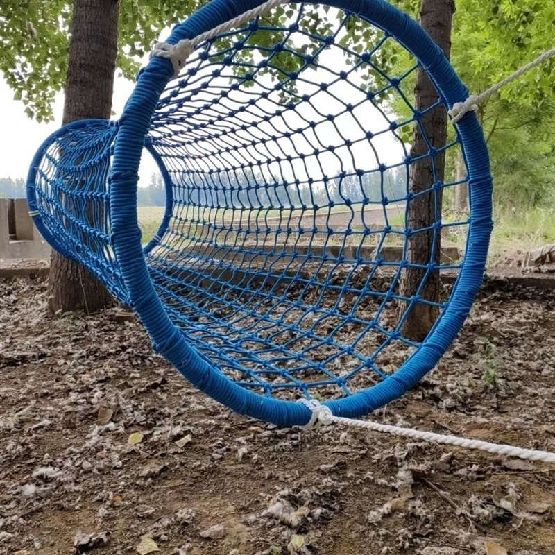 户外攀爬网儿童钻笼绳网悬挂式编织绳索爬网隧道桥爬桶幼儿园玩具