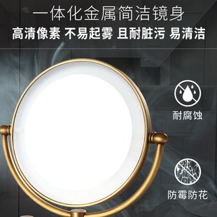 双面折x叠伸缩镜酒店式 LED浴室美容镜带灯 接线化妆镜壁挂免打孔