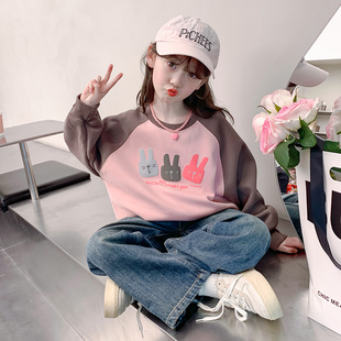 女童秋装卫衣2023新款洋气儿童春秋款童装小女孩长袖秋季套头上衣