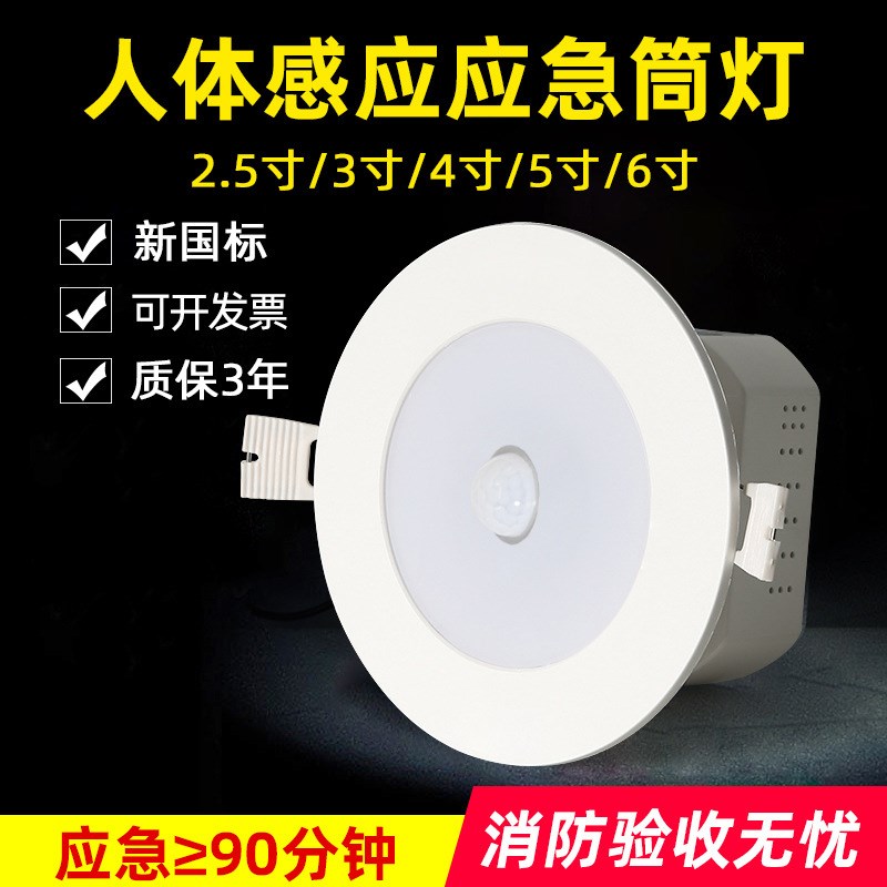 【2.5寸开孔80mm】嵌入式消防应急筒灯紧急照明应急照明灯应急灯