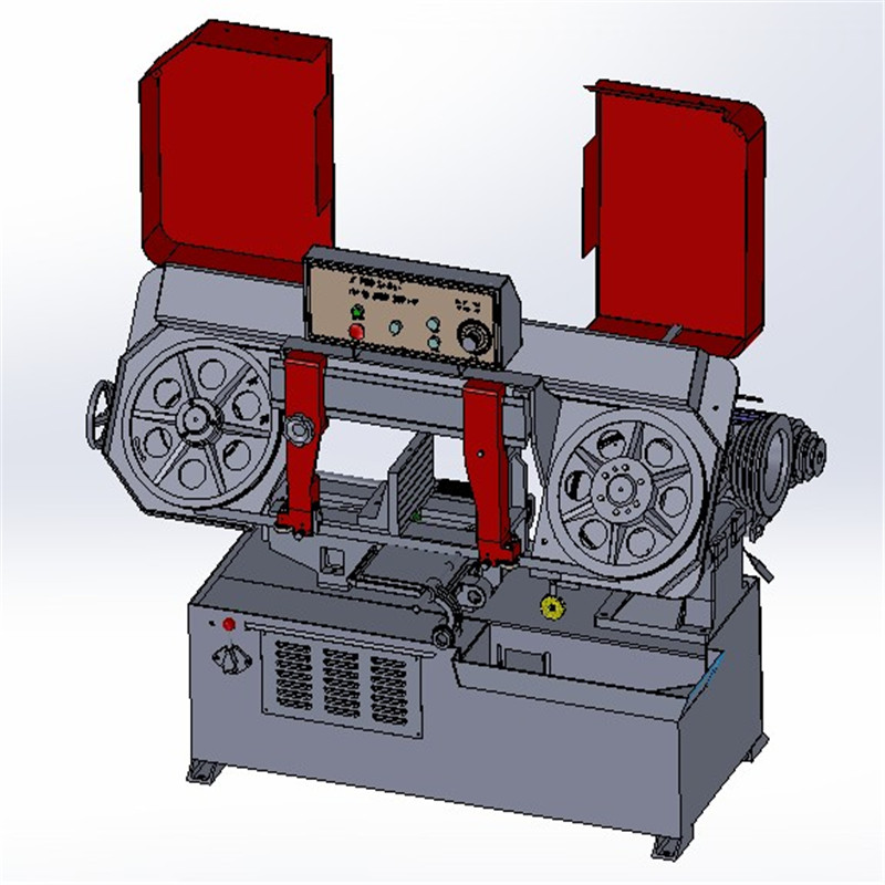 剪刀式带锯床3D图纸 E016 非标自动化机械3D图纸素材