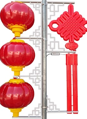 亚克力路灯杆装饰jLED大红灯笼 道路景观灯户外发光塑料广告灯笼