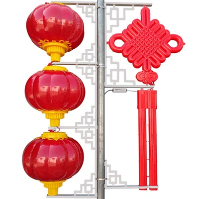 亚克力路灯杆装饰jLED大红灯笼 道路景观灯户外发光塑料广告灯笼