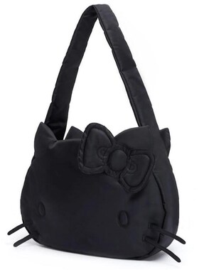 2025春夏新款可爱猫咪单肩斜挎包包大容量尼龙休闲女包个性潮日韩