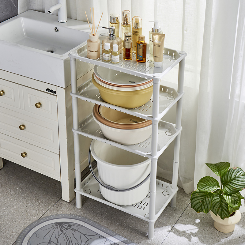浴室脸盆架卫生间阳台洗衣机洗手间放水桶收纳置物架塑料多层落地