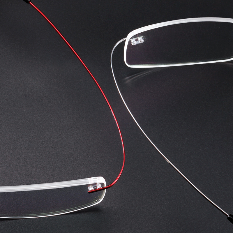 无框眼镜男女 纯钛眼镜框超轻 B钛眼镜架 M光学文艺 细边近视眼镜