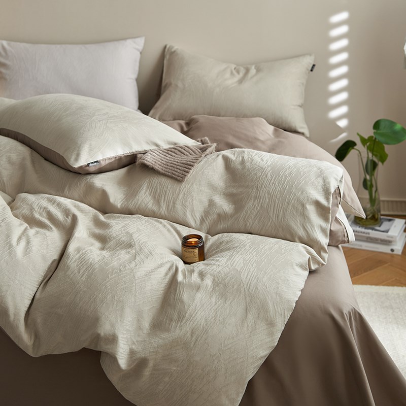 秋冬保暖~轻奢高级感提花全棉四件套磨毛J 小众纯棉加厚简约100支