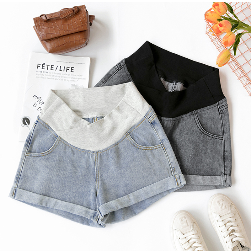 孕妇裤子夏季时尚2021新款韩版低腰牛仔短N裤宽松休闲孕妇阔腿裤
