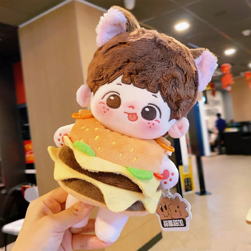可爱汉堡无属e性20cm娃衣送肩带棉花娃娃用娃Q包玩偶公仔换装衣服