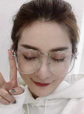 韩版大框大脸显瘦百搭四方透明框E平光镜眼镜潮流框架男女眼镜
