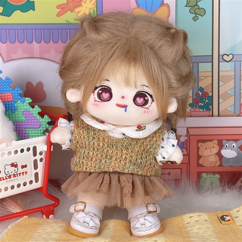 20cm娃衣小裙子毛衣套装棉w花娃娃20厘米的衣服夏装可Y爱公仔换装