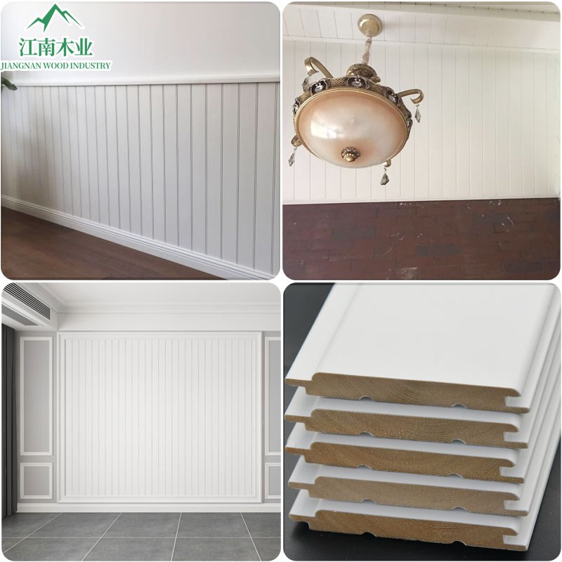 白色实木护墙n板墙裙扣板桑拿板阳台欧式吊顶N阁楼背景墙幼儿园板