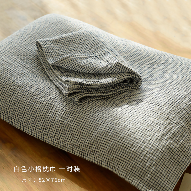 今年流行日系客供 一对装 纯棉床子枕巾 四M层纱布枕垫 单人家居