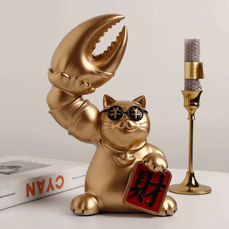 贝汉美轻奢招财猫开业摆件乔迁入户礼玄关装饰麒麟臂招财猫摆件