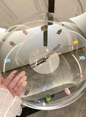 自来春风泡泡钟卡通静音走秒钟挂钟家用时钟波波钟装饰钟个性墙钟