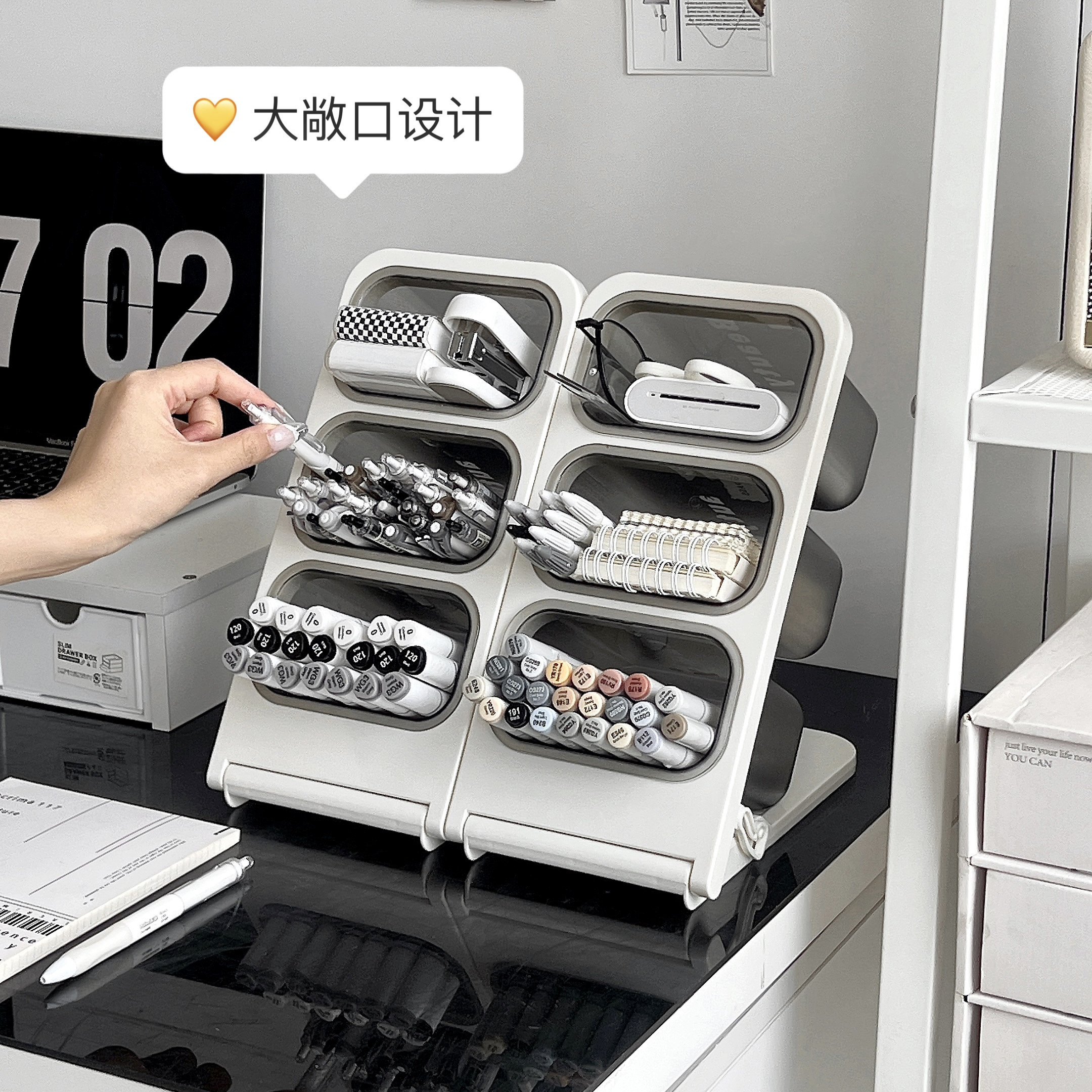 斜插笔筒收纳盒斜插式笔筒文具收纳盒大容量学生书桌文具置物架,文具电教/文化用品/商务用品,笔筒,淘宝优惠券,粉丝福利购,淘宝优惠卷