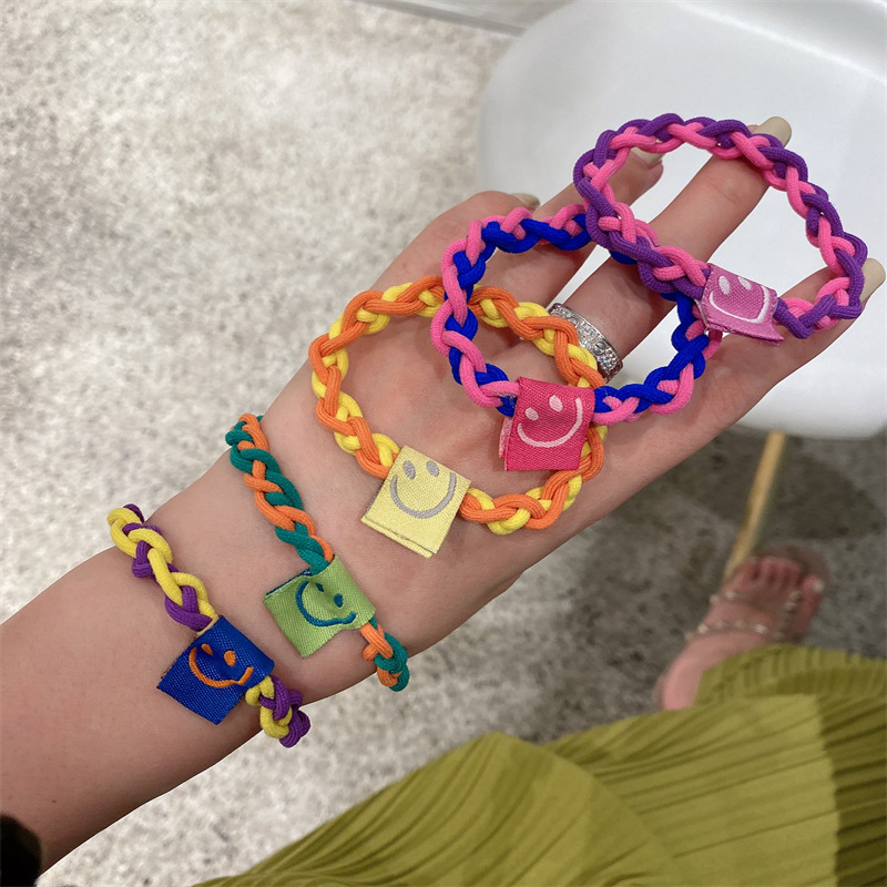 东大门2022新彩色麻花辫弹力发绳