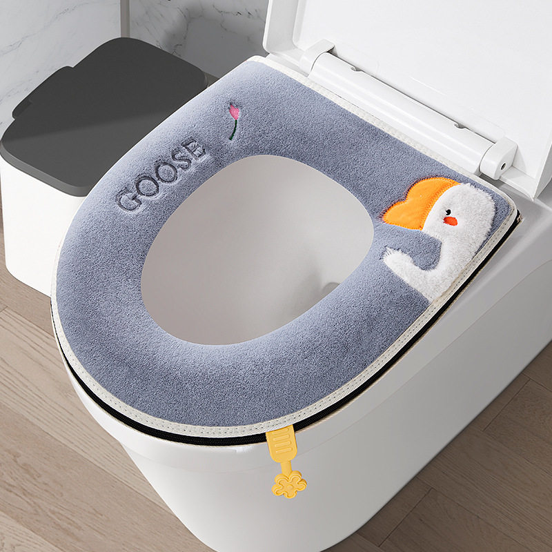 大鹅带提手马桶垫拉链式坐垫加厚冬季坐便套刺绣马桶套防水坐便垫,家庭/个人清洁工具,马桶套/马桶座圈,淘宝优惠券,粉丝福利购,淘宝优惠卷