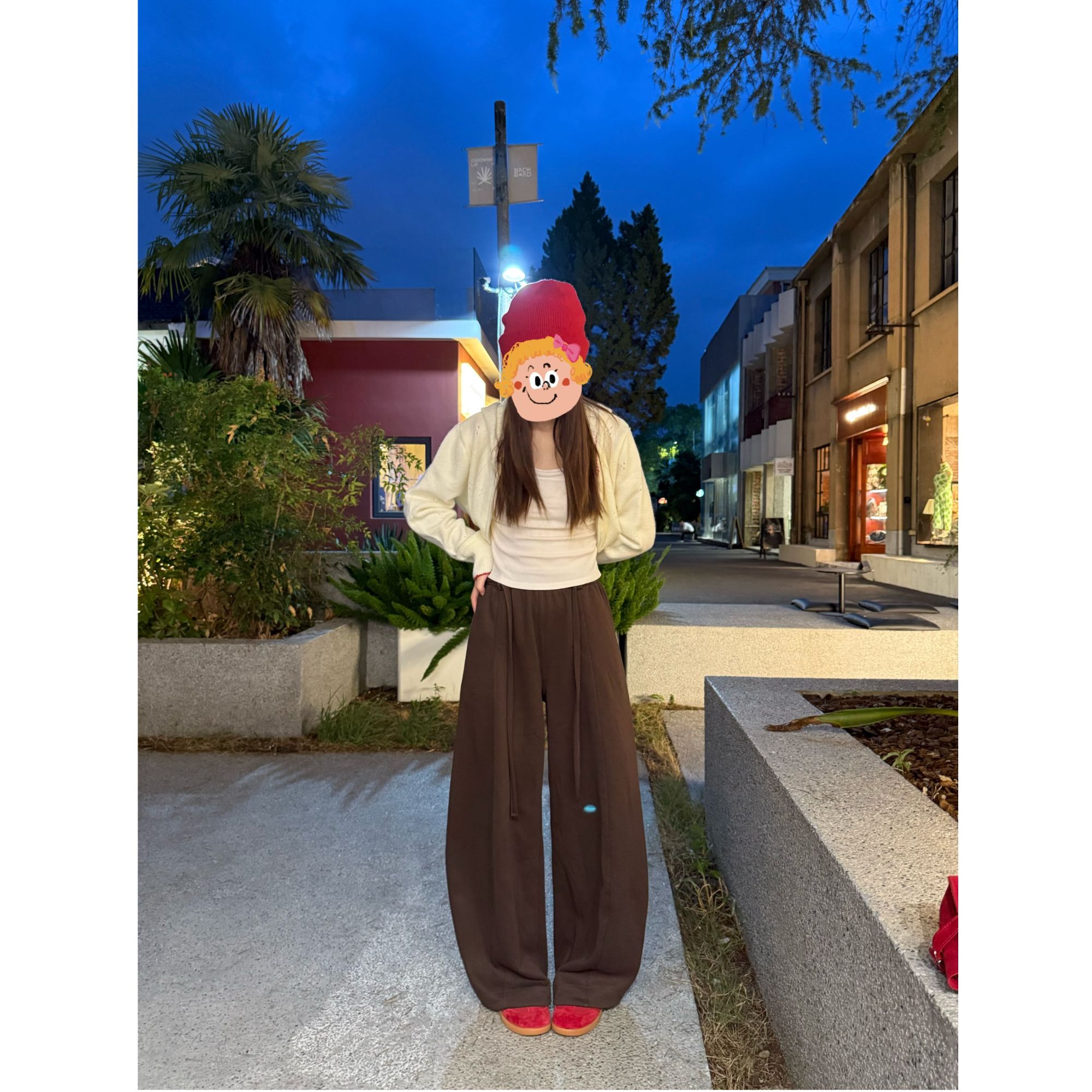 【Xiao Fu】美式抽绳阔腿弯刀裤