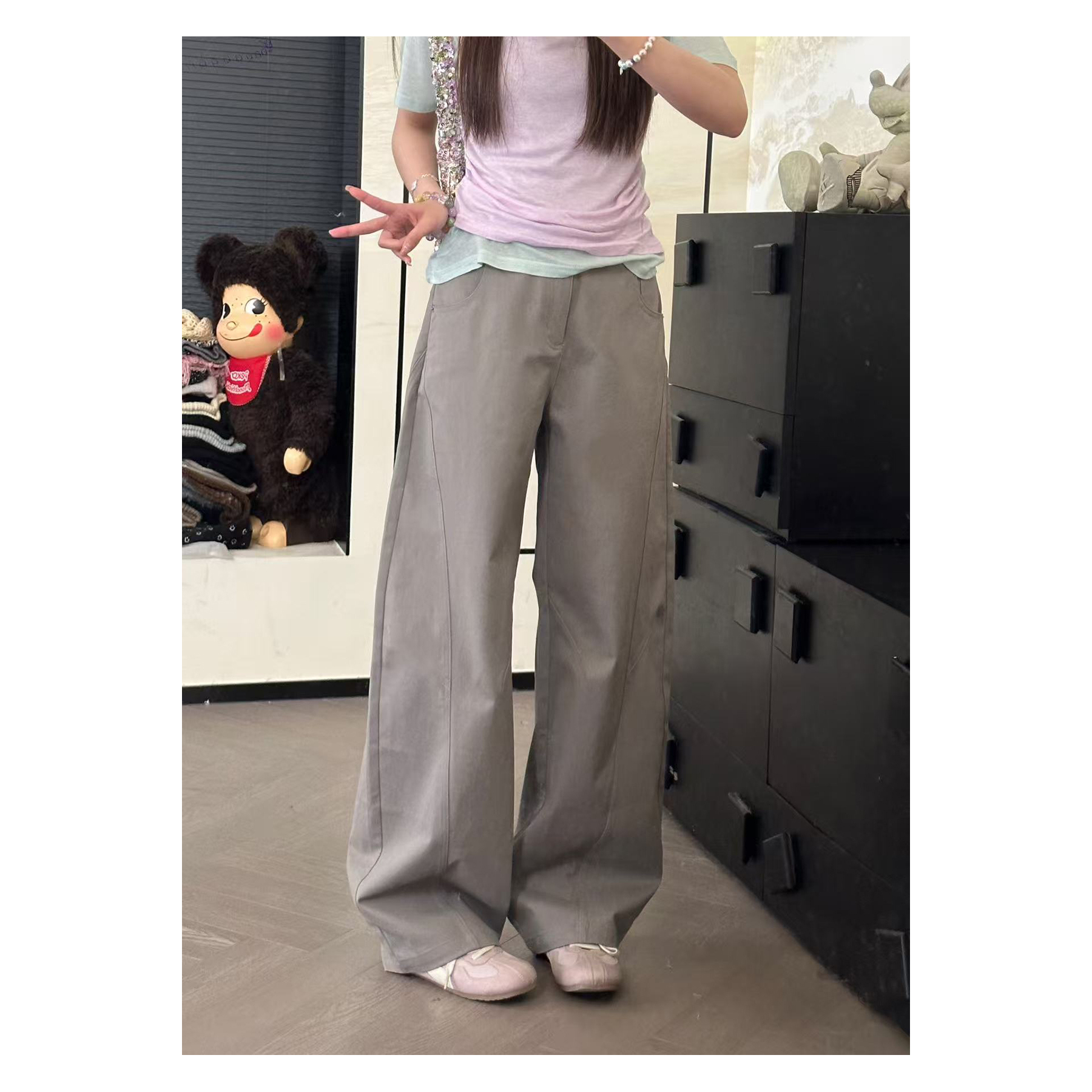 CHACHA【高级感休闲裤】2025新款美式休闲宽松时尚百搭休闲裤女