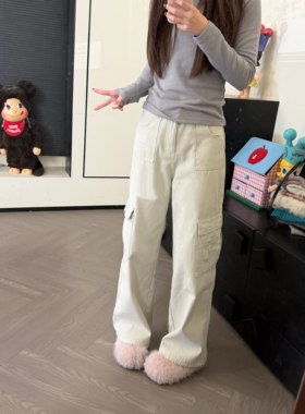 CHACHA【白牛】休闲时尚工装牛仔裤