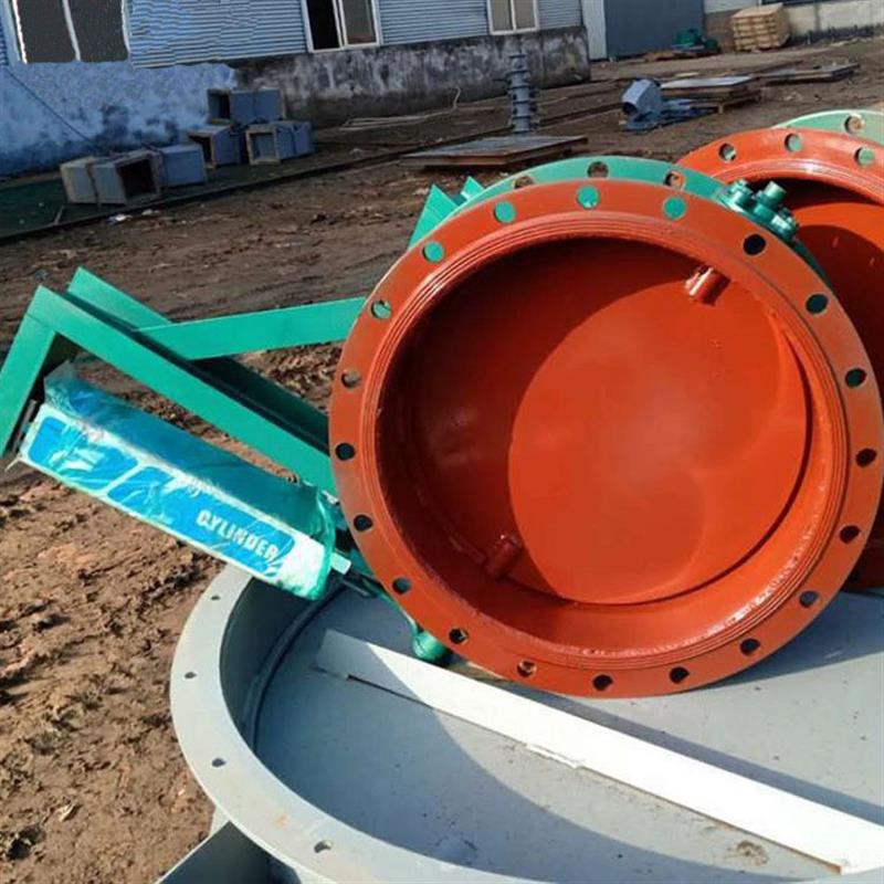 烟气气动通风蝶阀DN300气动风门管道调节风阀除尘法兰蝶阀