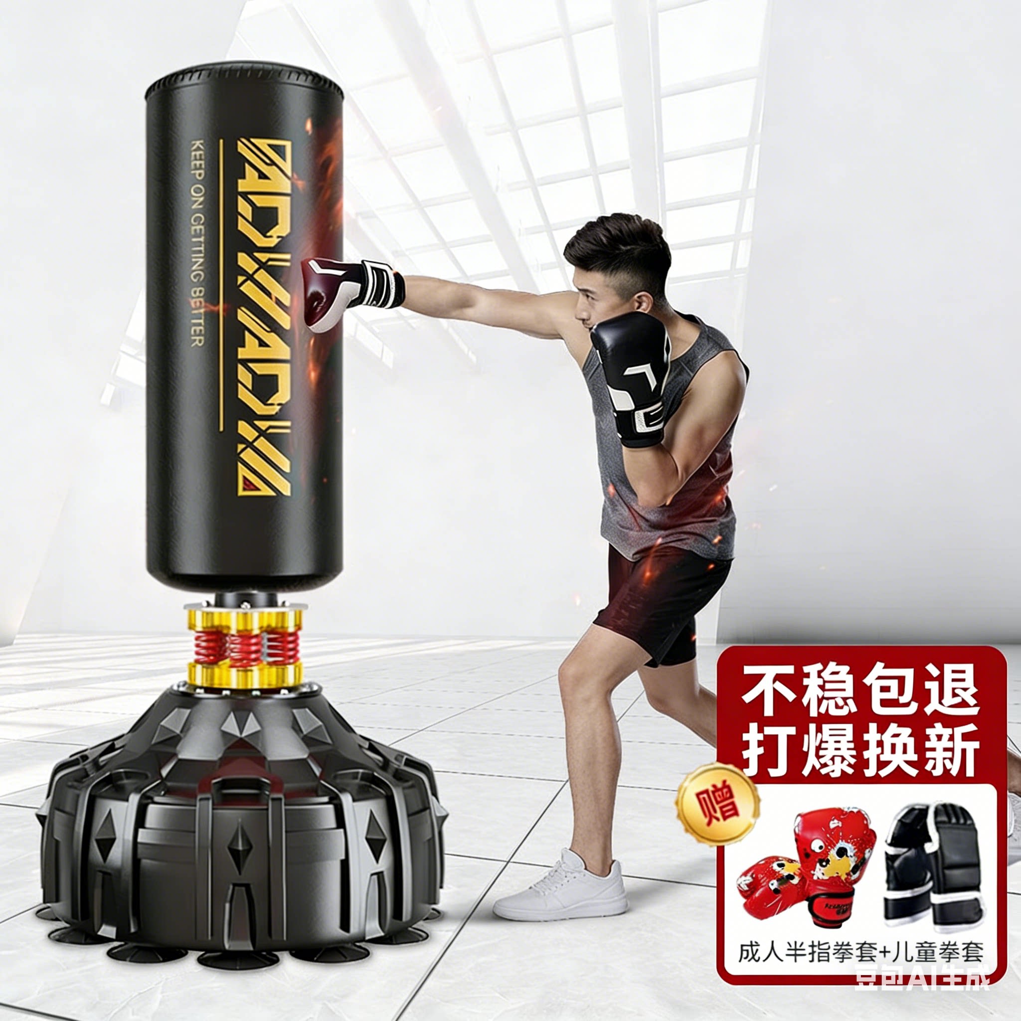 拳击家用沙袋立式成人训练跆拳道散打儿童沙包不倒翁专业健身器材