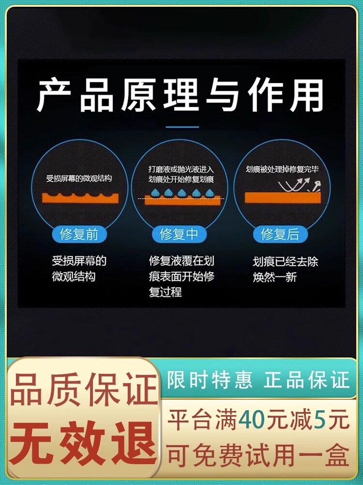 휴대 전화 화면 깨진 화면 스크래치 수리 액체 터치 스크린 스크래치 연마 무료 연마 보수 액체 유리 흐림 브라이트닝