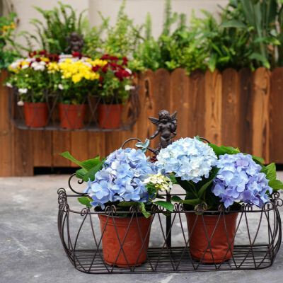 阳窗台墙上户外栅栏花盆架铁艺花架卡槽免打孔庭院花园悬挂置物架