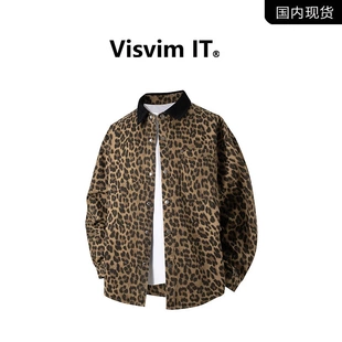 VISVIM IT设计师联名潮流豹纹长袖衬衫男士春季美式新款休闲外套