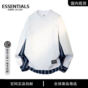 ESSENTIALS LNNISS 纯棉假两件条纹长袖T恤潮牌宽松春季新上衣男