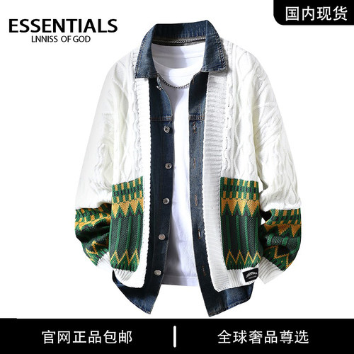 ESSENTIALS LNNISS 2025秋冬季假两件开衫毛衣时尚男士休闲毛衣