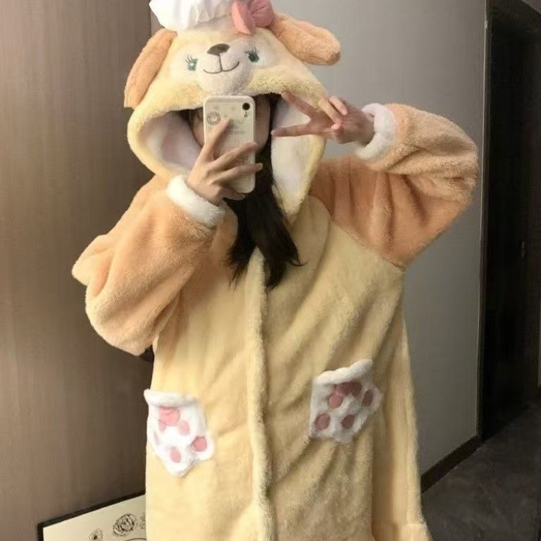 黄油饼饼睡衣女秋冬季可爱卡通