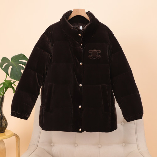 216g白鹅绒立领保暖丝绒鹅绒服