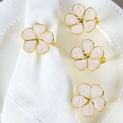 新款创意白油五瓣花餐巾环餐巾圈铁材质餐巾扣酒店摆台 节日餐厅