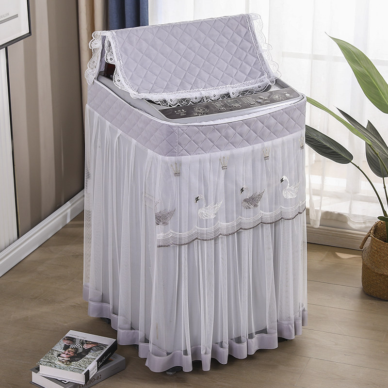 波轮洗衣机罩防尘罩全自动保护套家用防晒蕾丝开机不取翻盖式通用