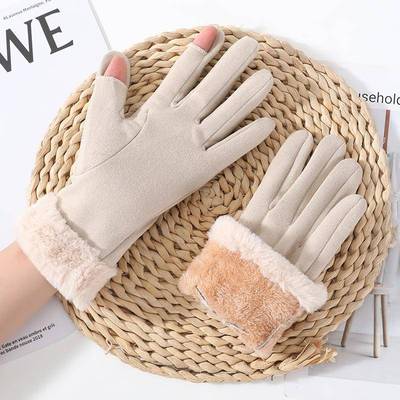 Winter touch screen gloves with thickened velvet触屏手套