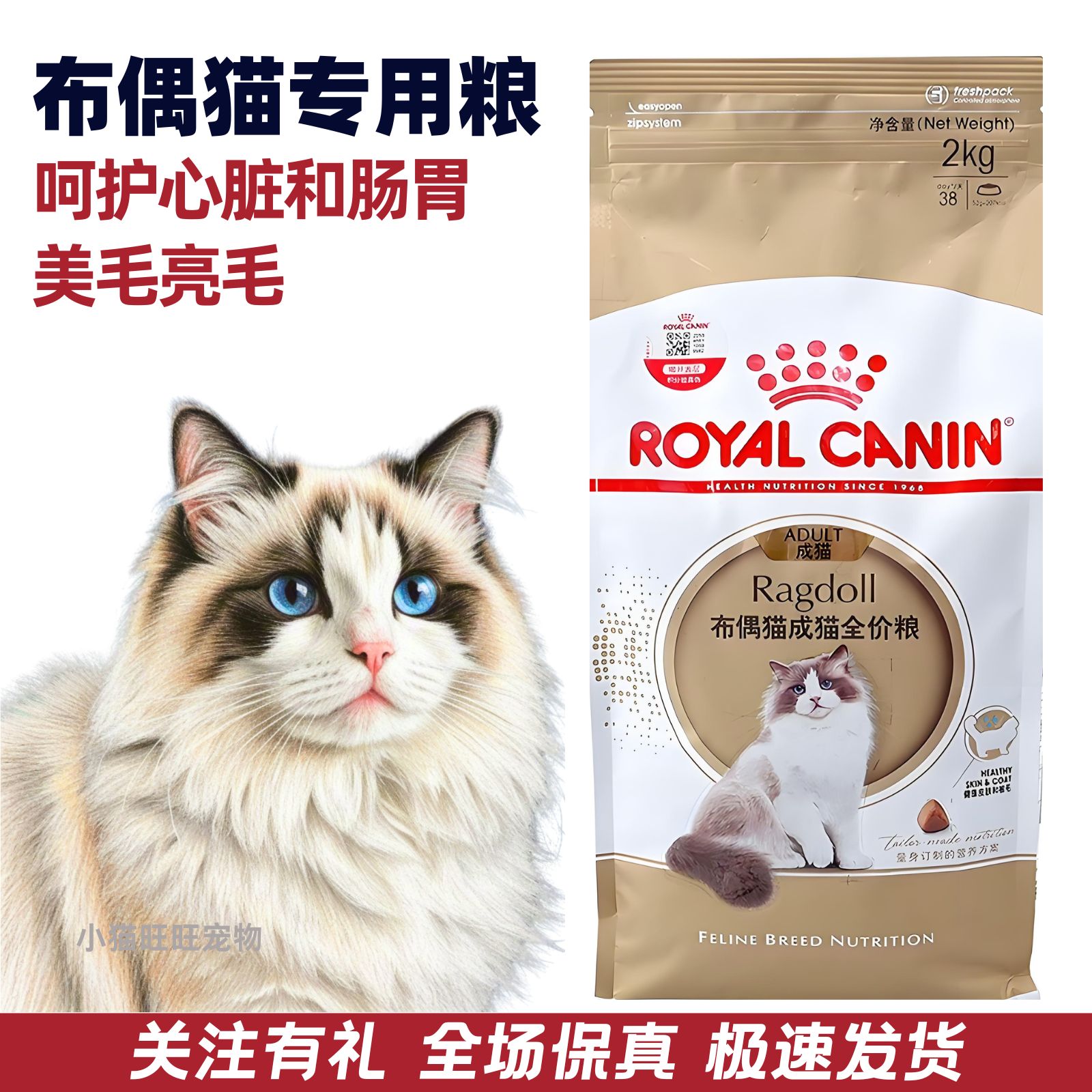 皇家猫粮布偶专用粮消化健康亮毛